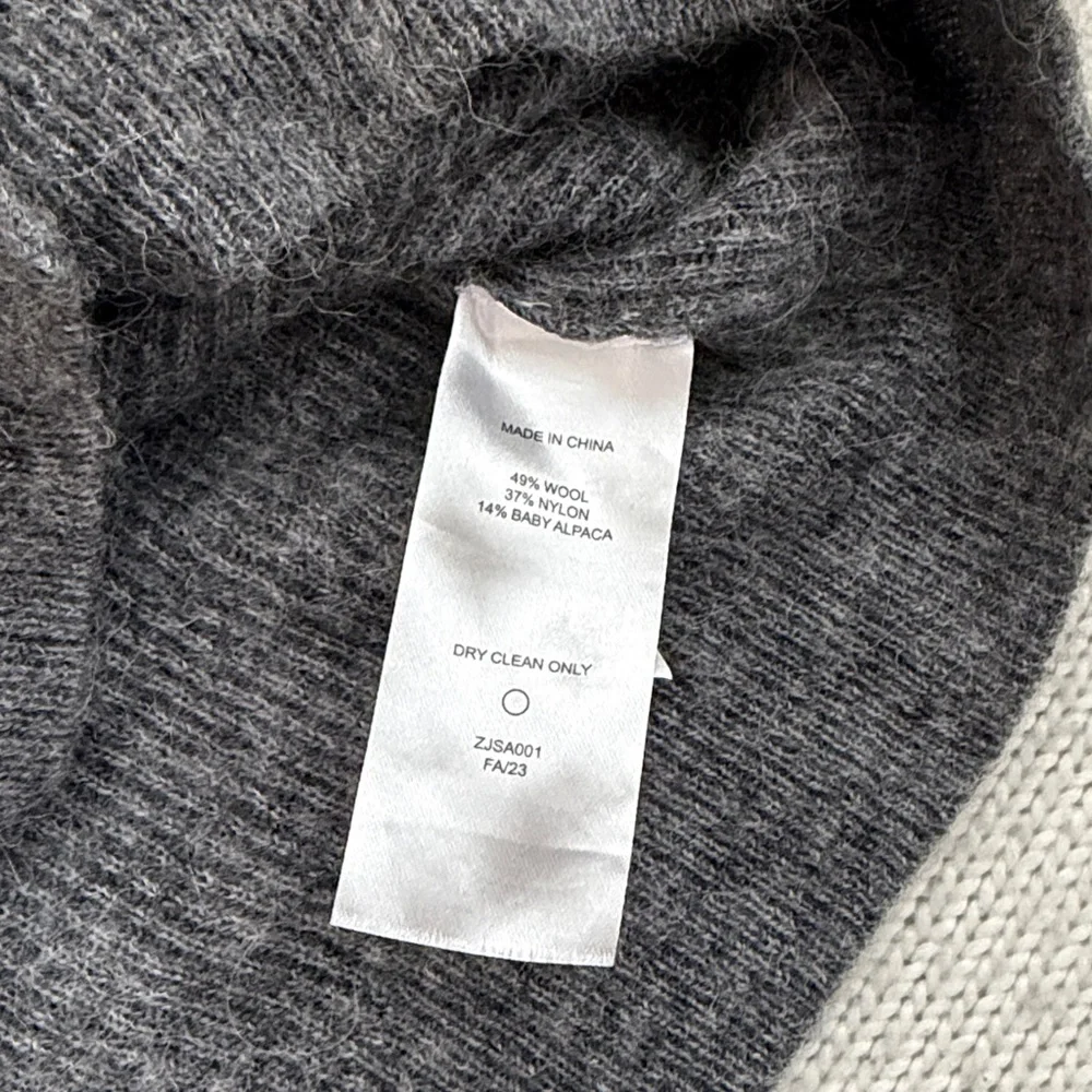 Quince Charcoal Gray Ribbed V-Neck Button Cardigan - Picture 5 of 7